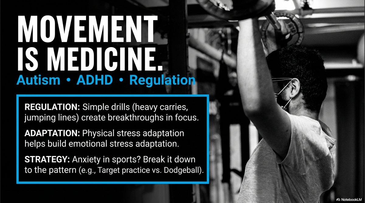 Movement is medicine for autism, ADHD and regulation: physical stress adaptation helps build emotional regulation.