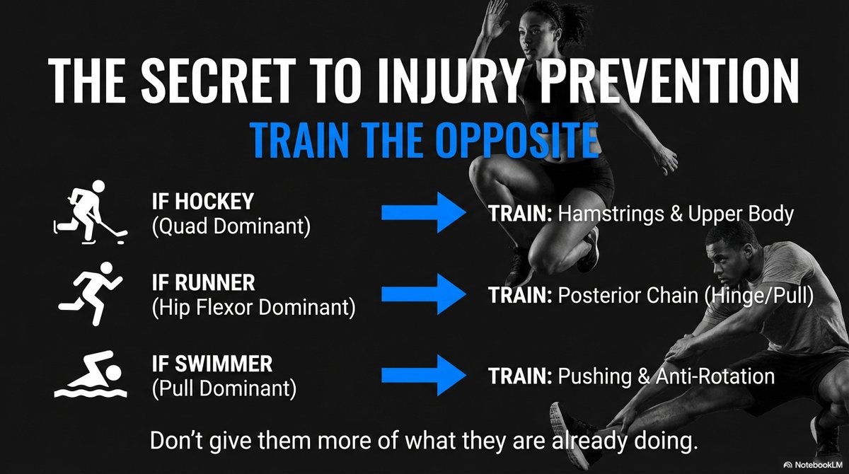 The secret to injury prevention is training the opposite — balancing out whatever sport or pattern a young athlete already does the most.