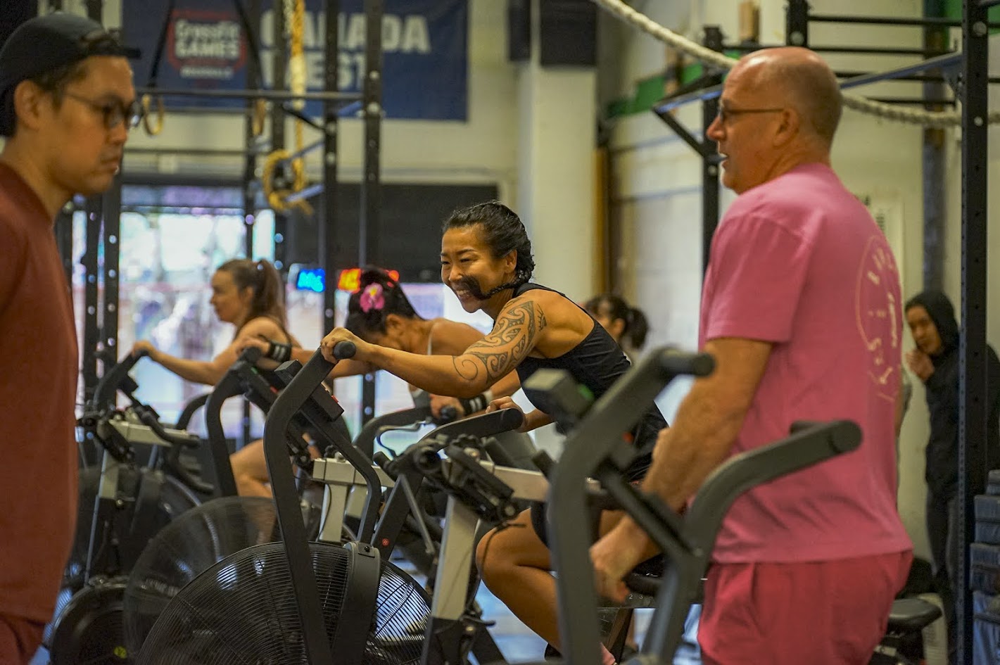 Athletes during a conditioning piece