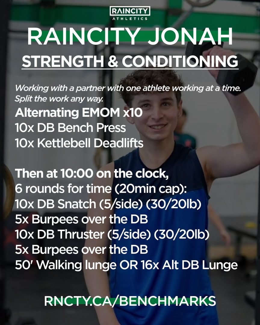 Raincity Jonah — Strength and Conditioning