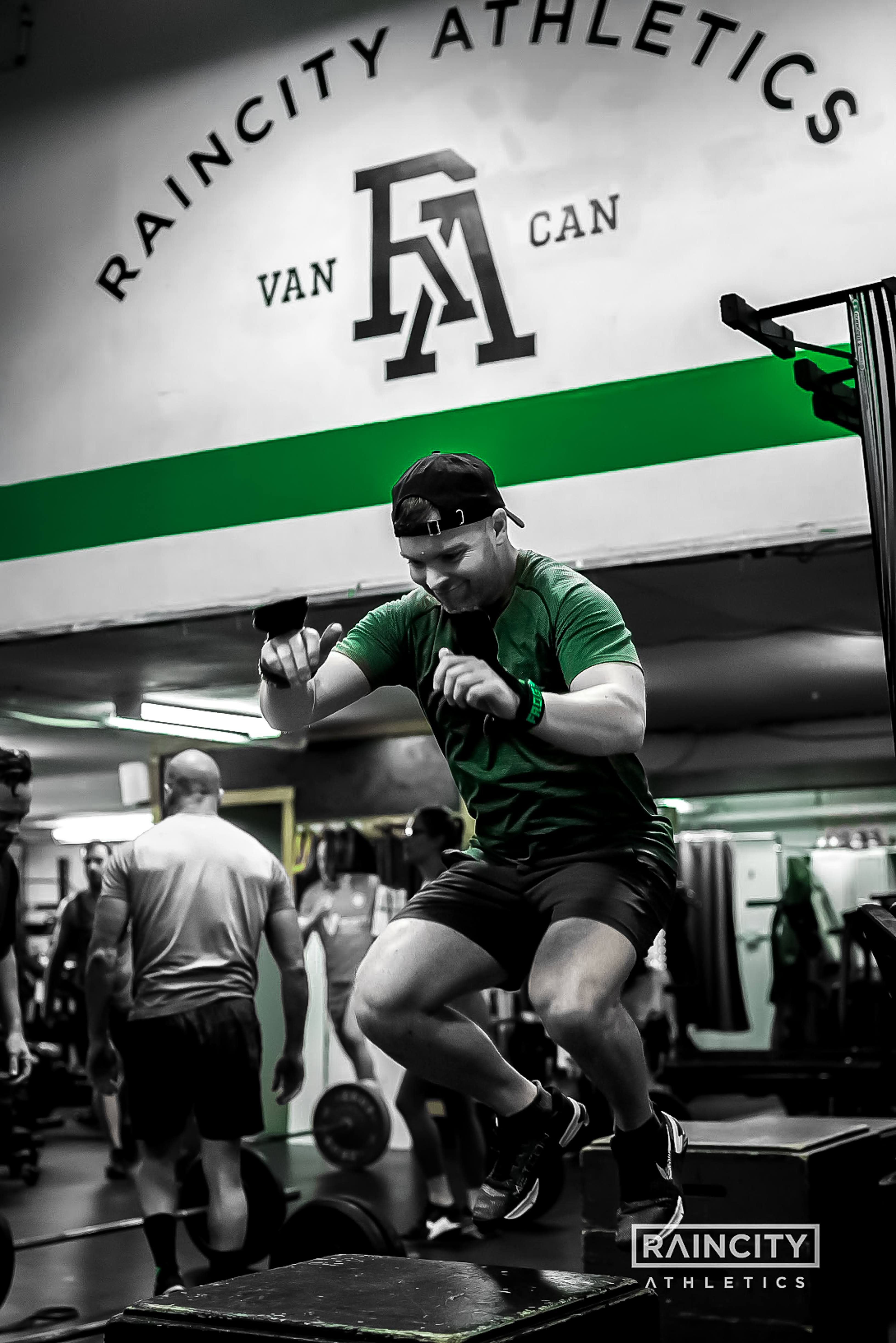 A member mid box jump