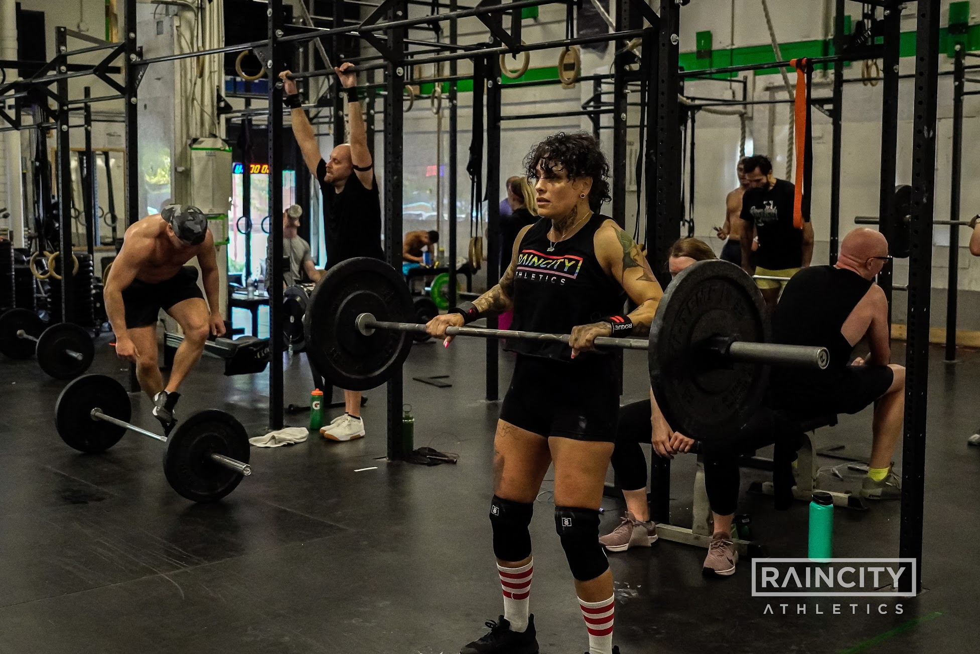 A Functional Fitness group class training together