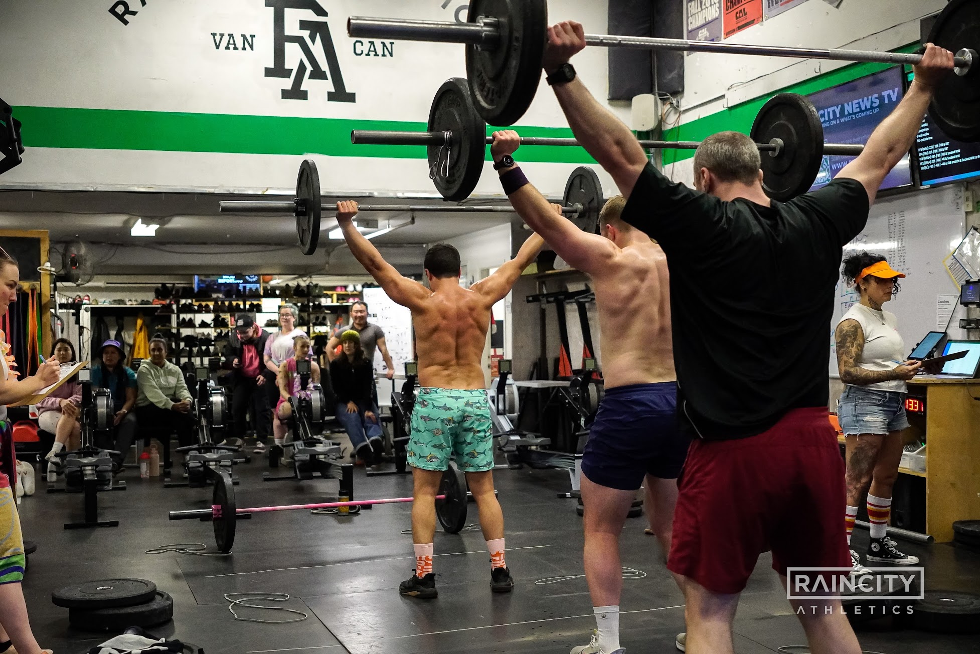 A Functional Fitness group class training together